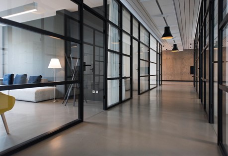 a spotless company hallway